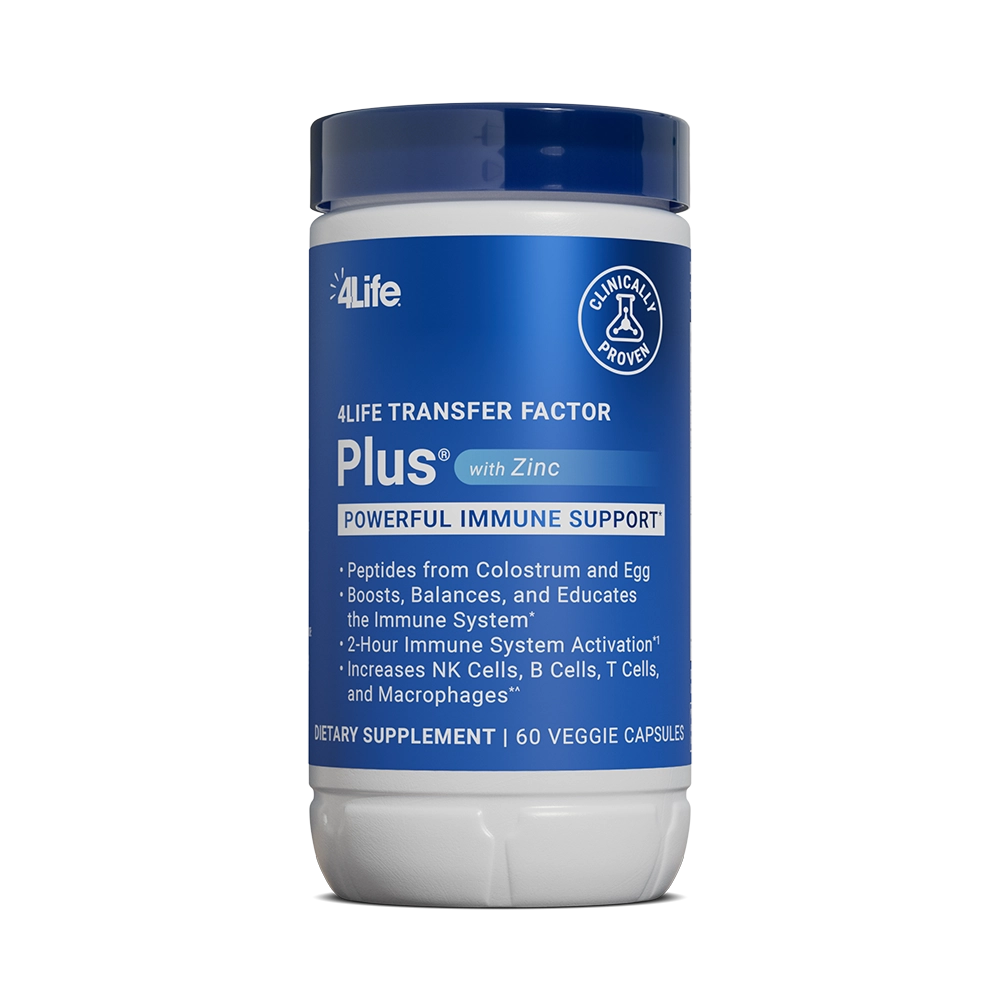 4Life Transfer Factor Plus with Zinc bottle, 60 veggie capsules